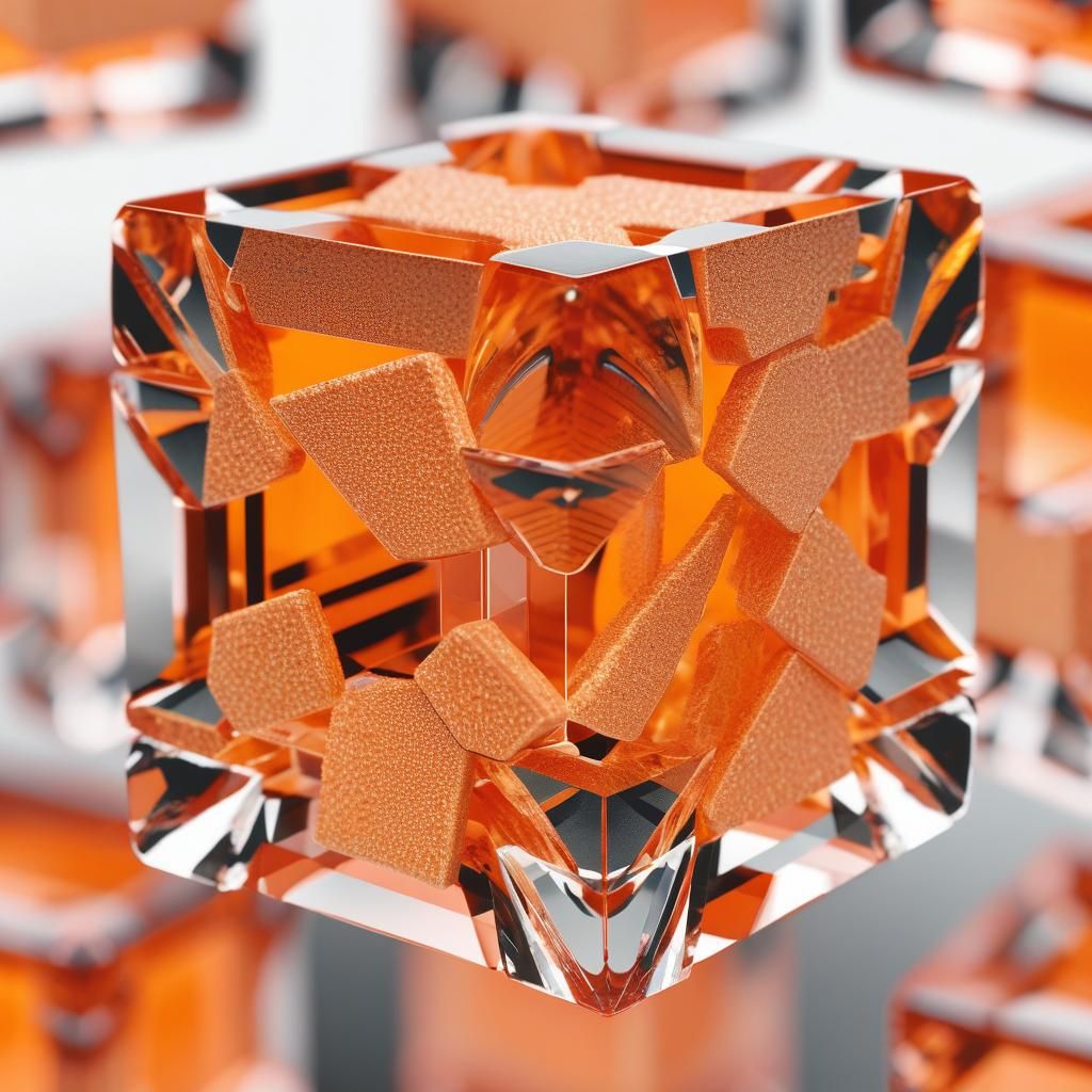 Single Orange cube, (extremely close-up macro lens:2.0), (transparent background:1.6)