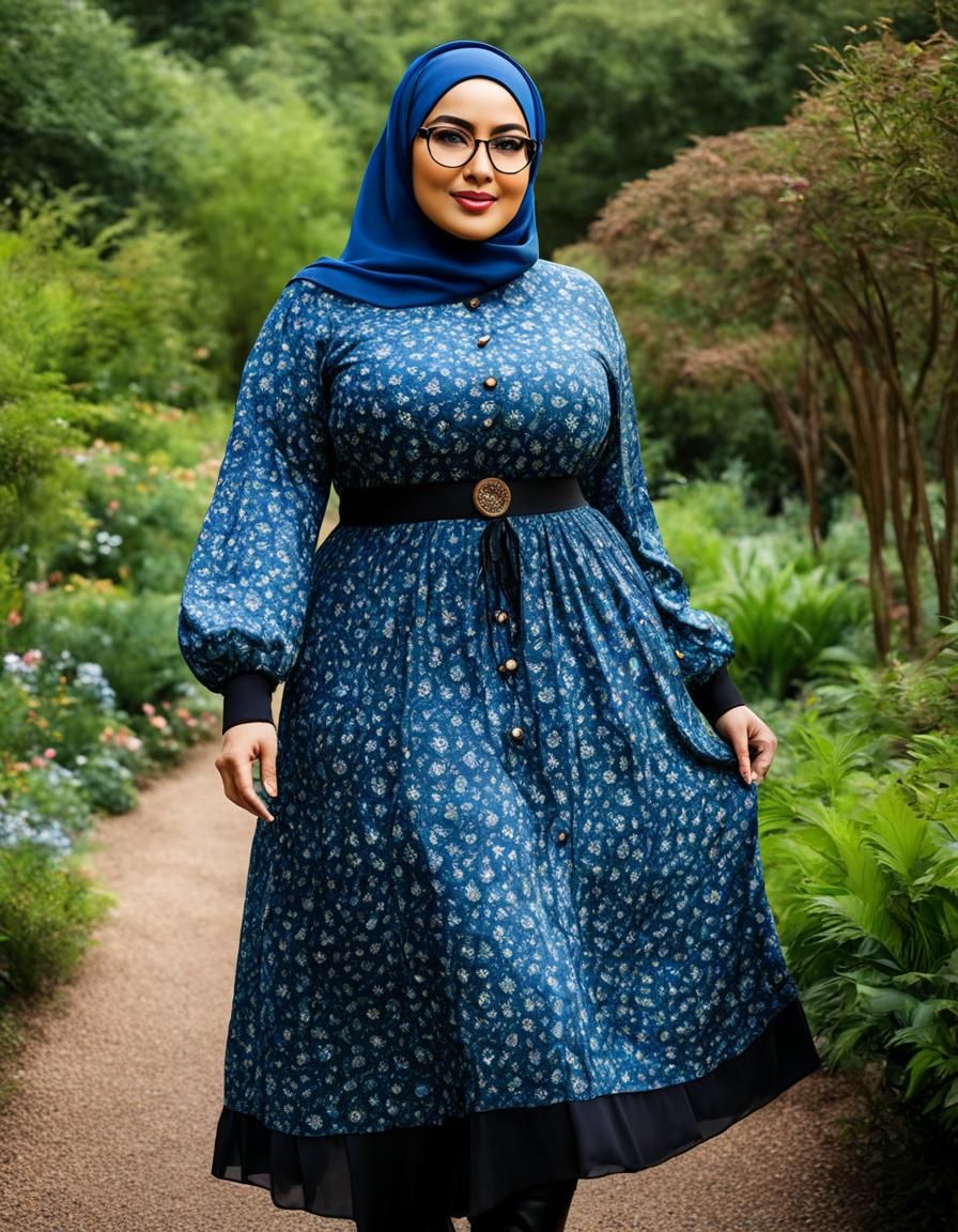 Psychedelic Mosaic Portrait of Woman in Hijab