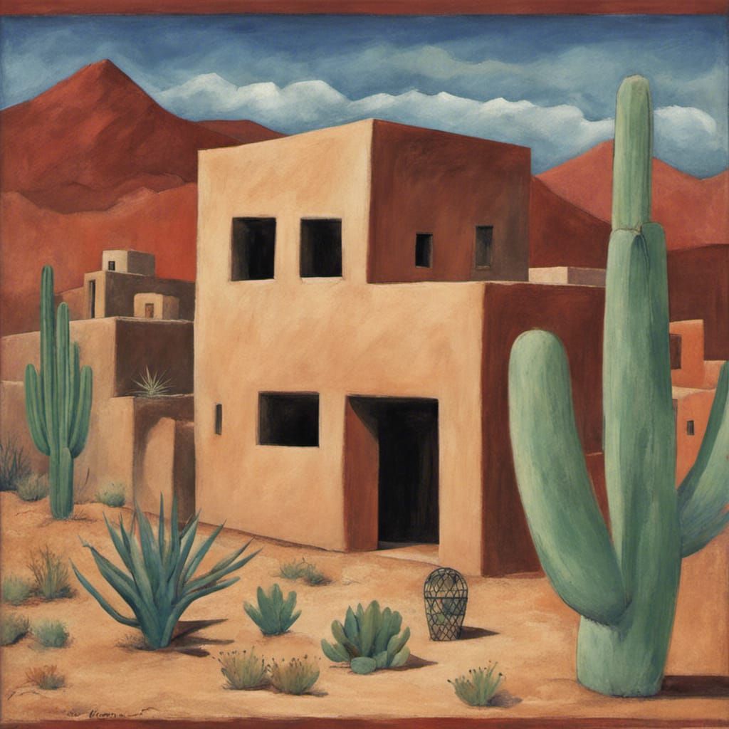 Surreal Desert Pueblo House and Garden