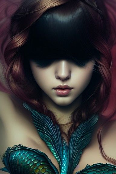 Mermaid Portrait in Hyper-Detailed Digital Art