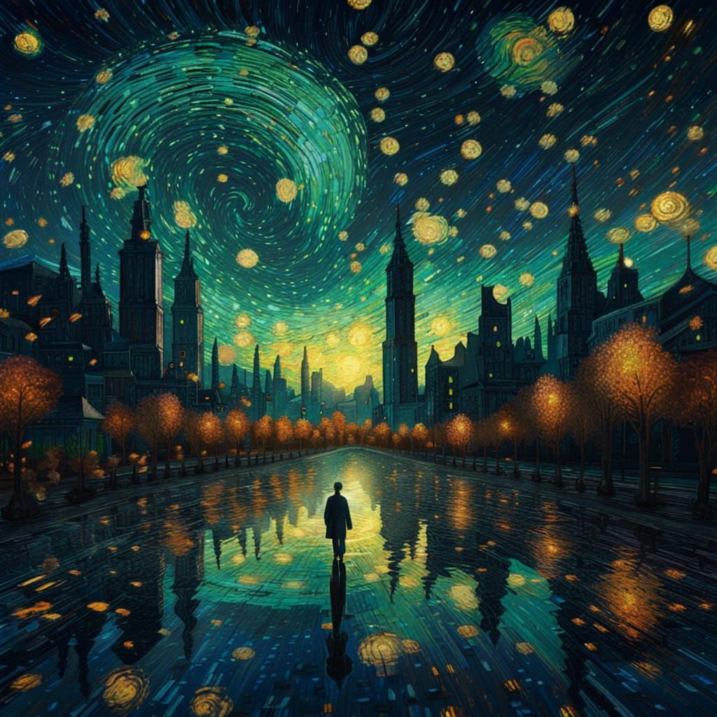 The Matrix Poster as Van Gogh Starry Night