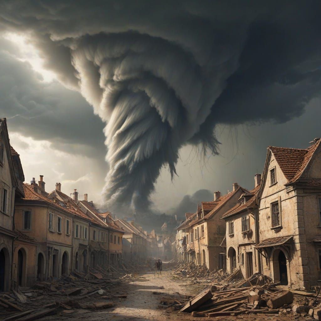 Vicious Tornado Rips Through Medieval City