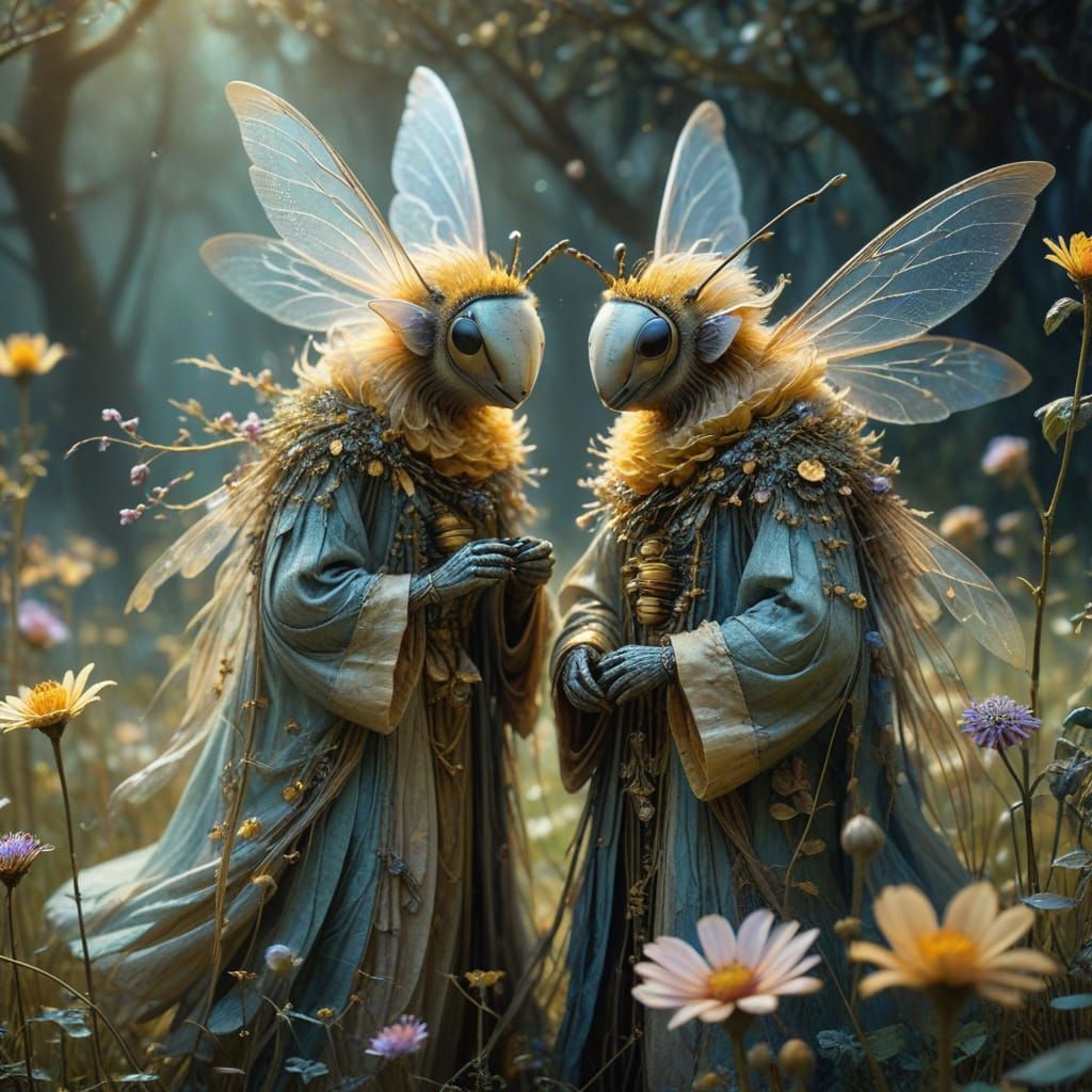 Ethereal Whimsy in a Golden Meadow