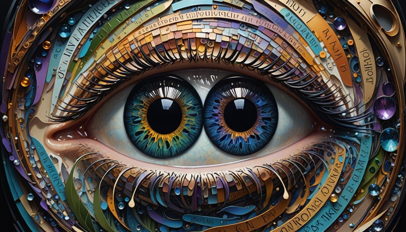 Surreal River of Words Flows Through Giant Eye