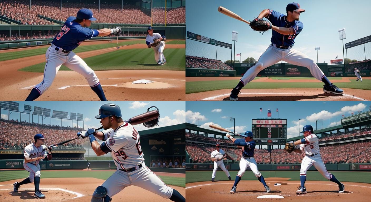 Dynamic Baseball Players in Action Illustrations