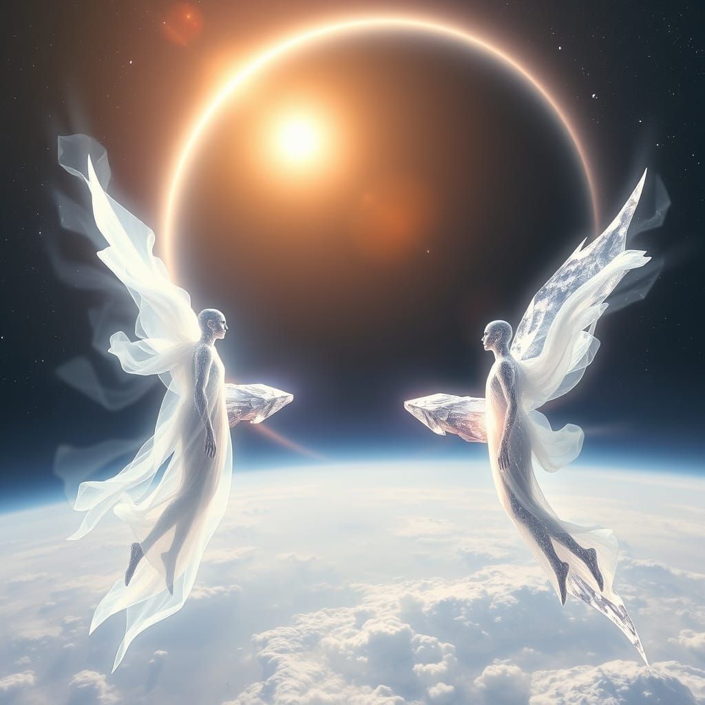 Interstellar Meeting of Light and Crystal Beings