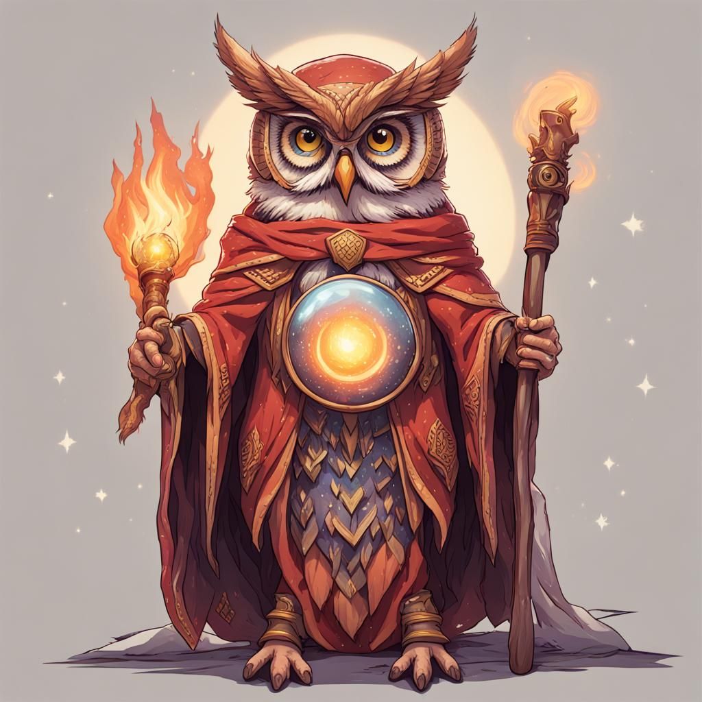 Mystical Owl God of Wizards