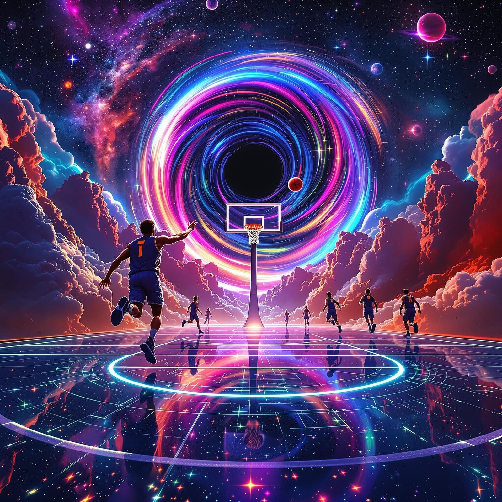 Space Hoops: Futuristic Basketball in a Vibrant Galaxy