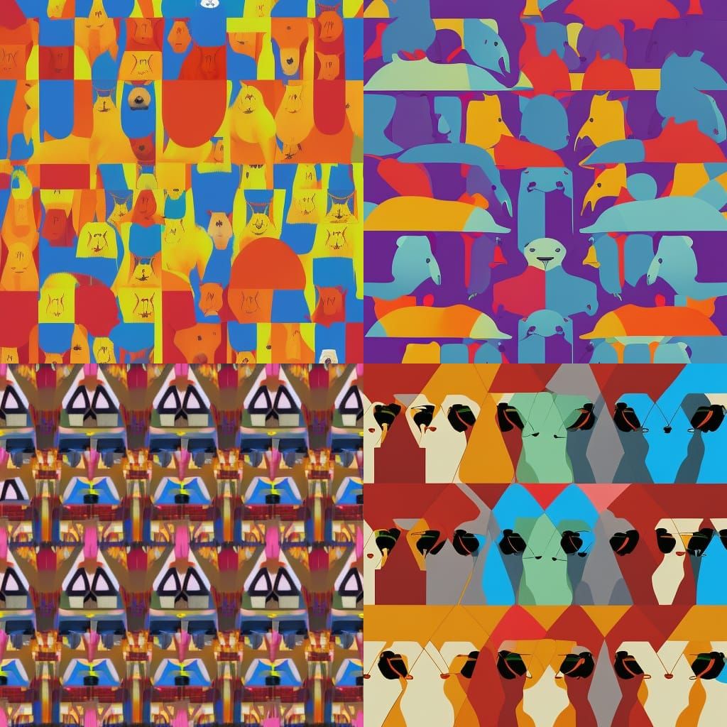 Capybaras with Hoods in Pop Art Style