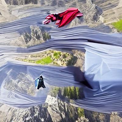 Hyperrealistic Wingsuit Flight in High-Speed Photography