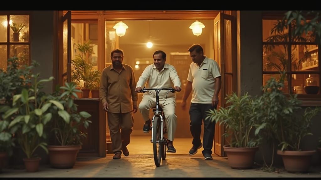 Politicians Gather at Cozy Tea Shop in Warm Cinematic Lighti...