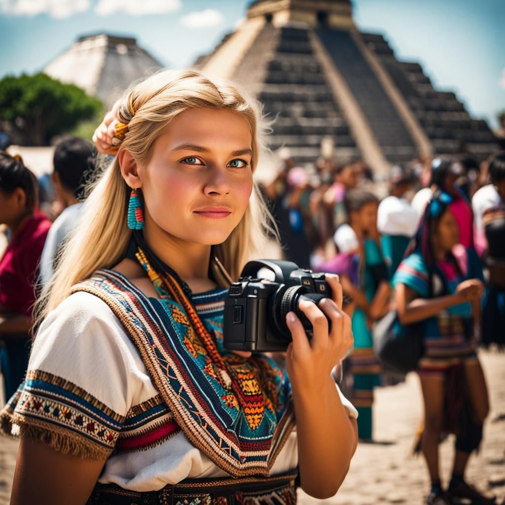 Teen Time Traveler Visits Ancient Aztec Market