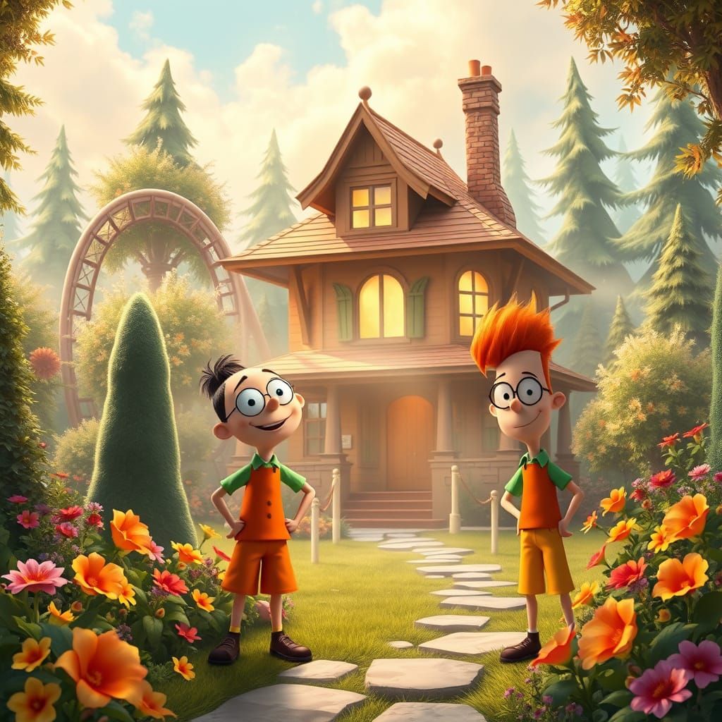 Whimsical Backyard Roller Coaster in Dreamy Fantasy Land