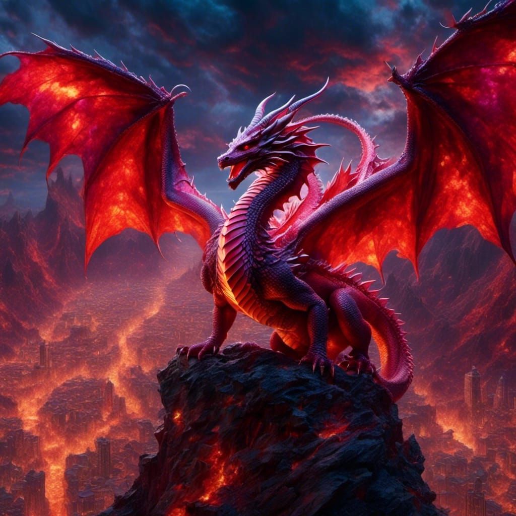 Polychromatic Dragons Wreathed in Ethereal Flames