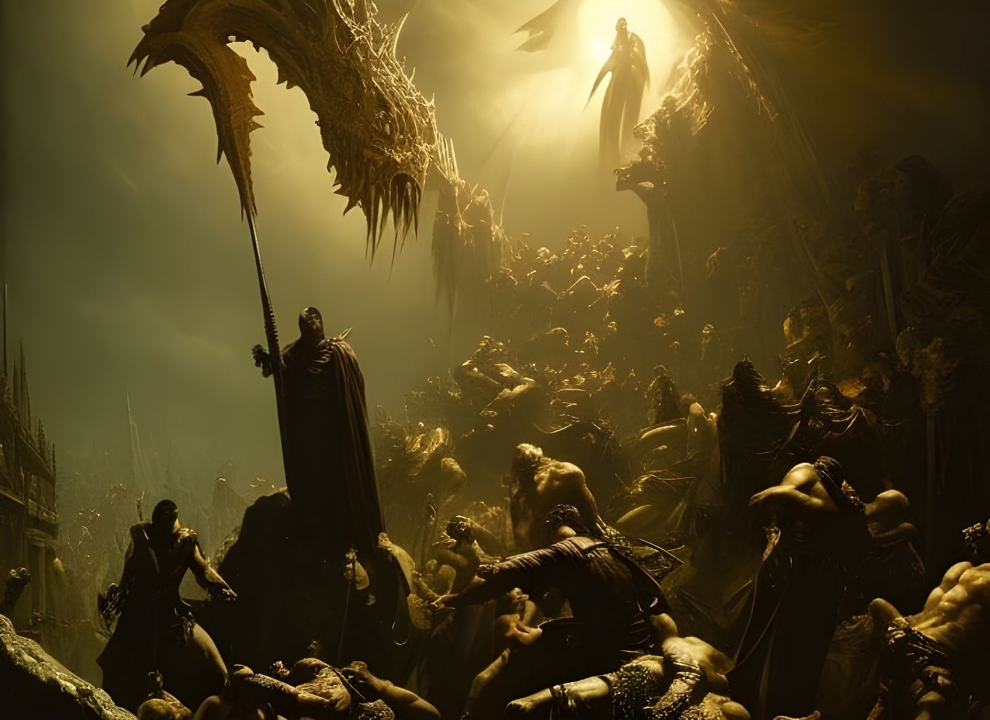 Demonic Savior in Dark Fantasy Style