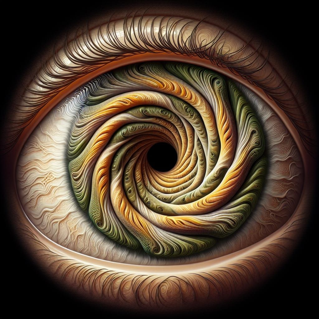 Intricate Hazel Eye Swirling into an Abyss