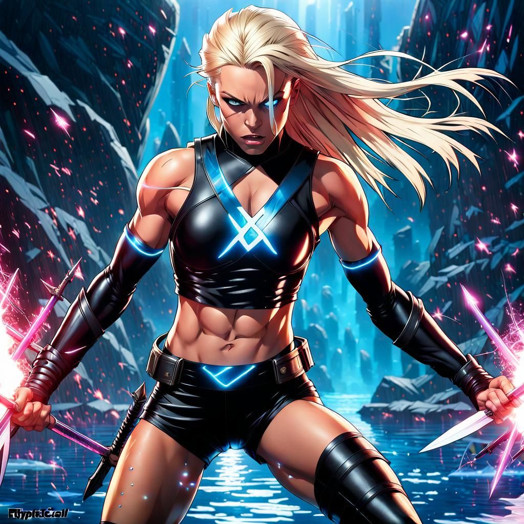 Magik Attacks with Pink Magic in Dystopian City