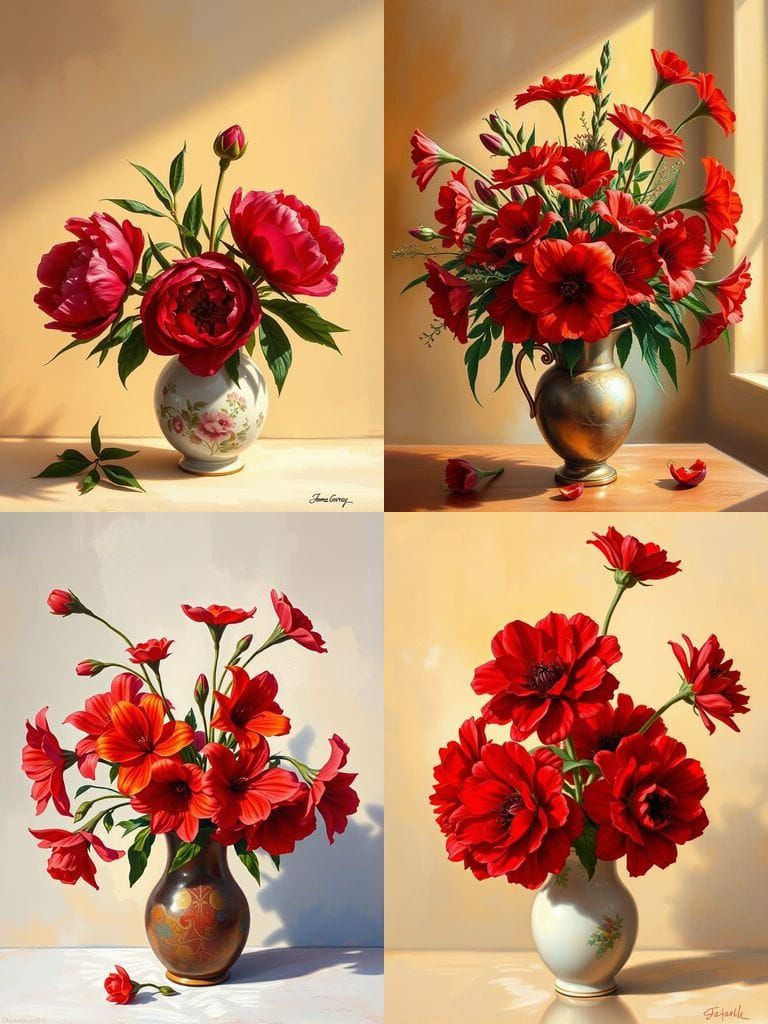 Vibrant Still Life in a Modern Oil Painting Style