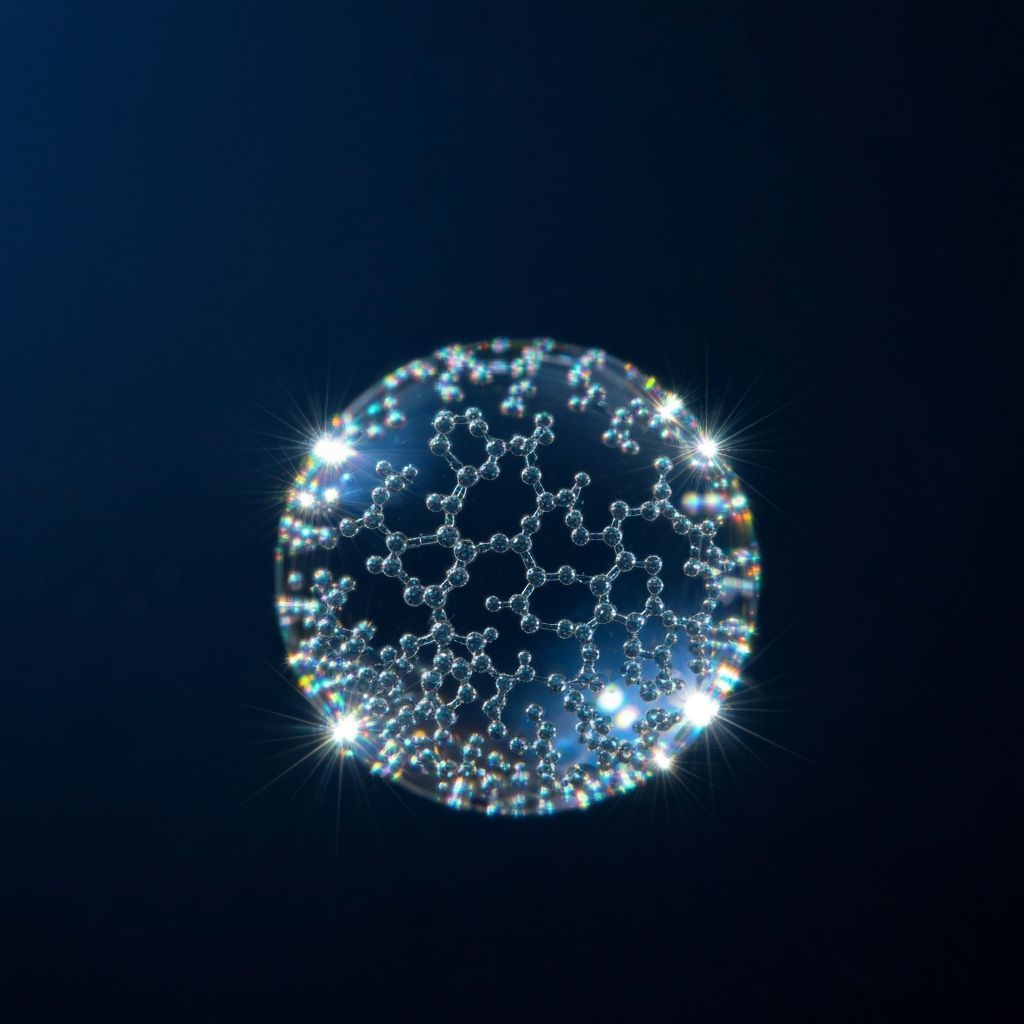 Rainbow Water Drop: A Molecular Close-Up