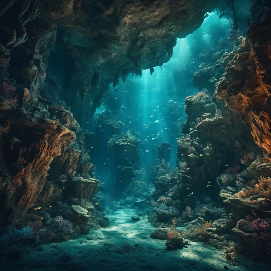underwater cavescape