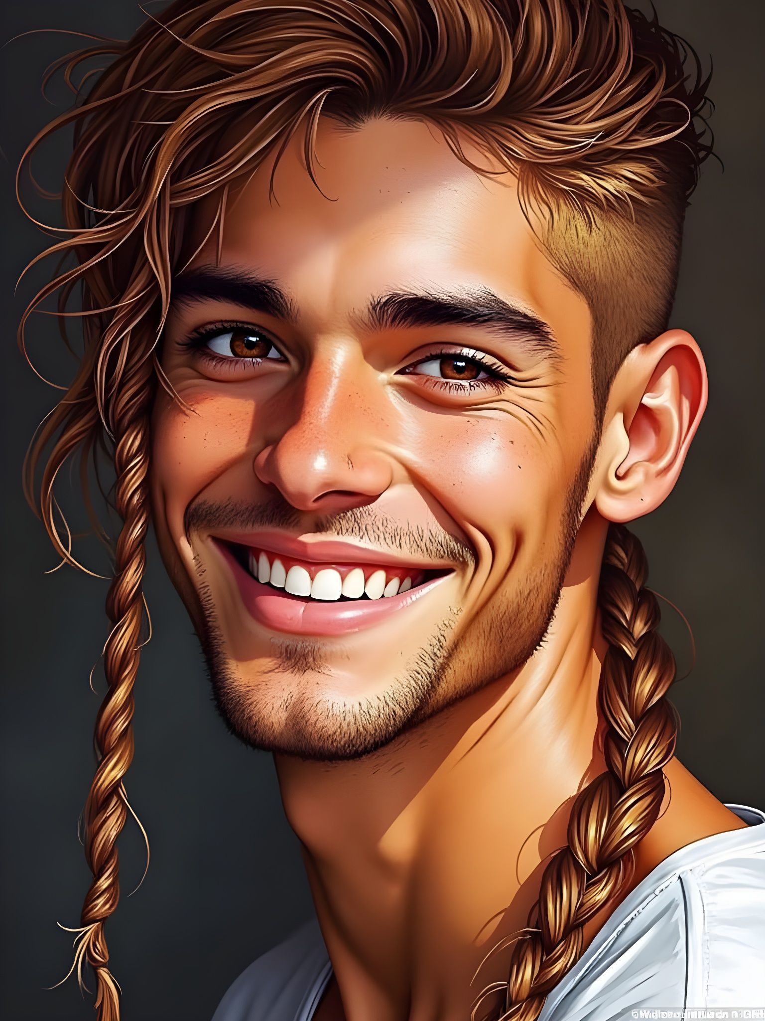 Smiling Auburn-Haired Man in Golden Light Portrait