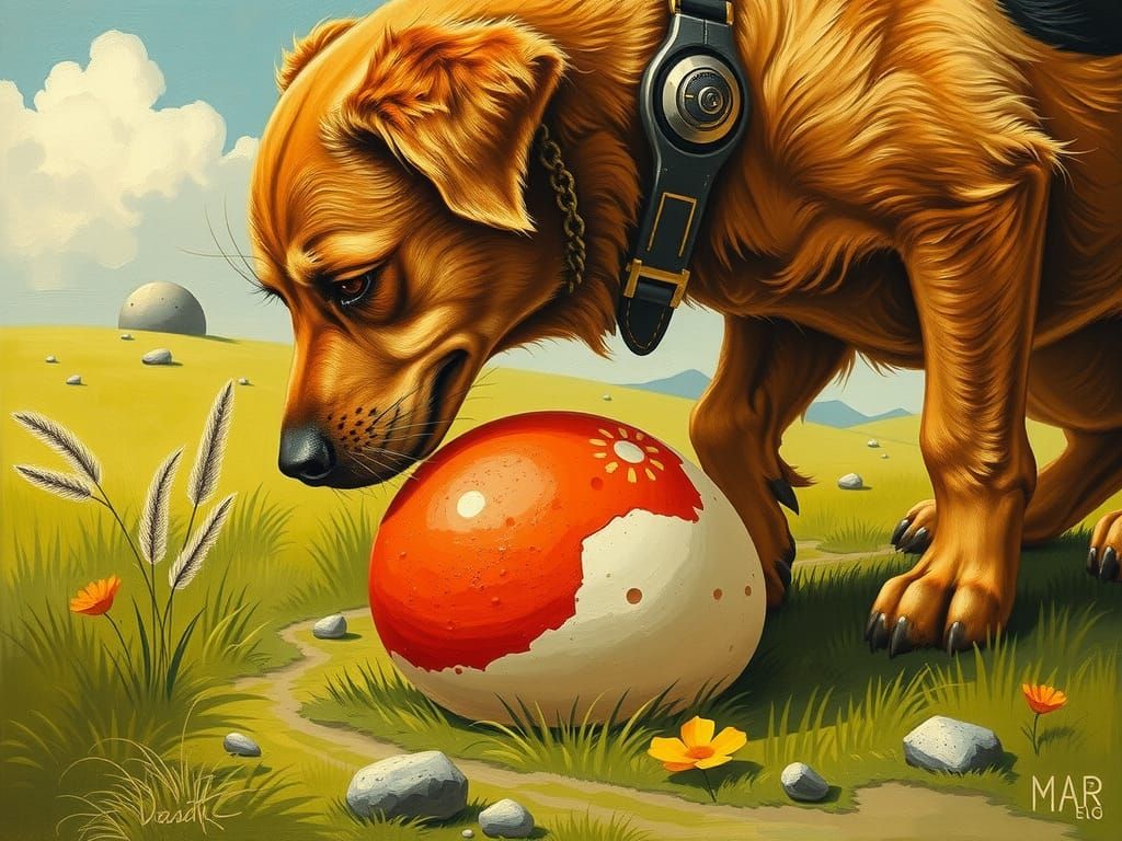 Surreal God with Red Nugget and Egg