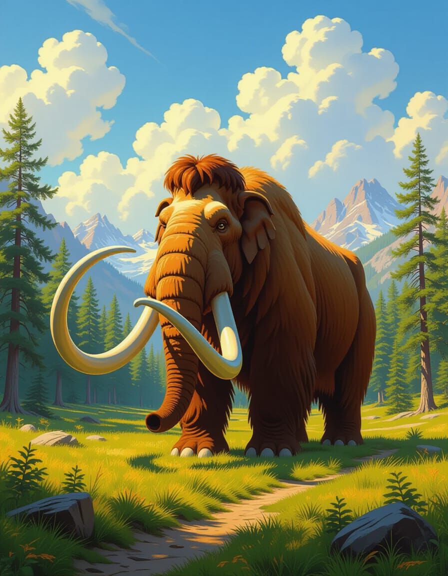 Majestic Mammoth in Golden Hour Light