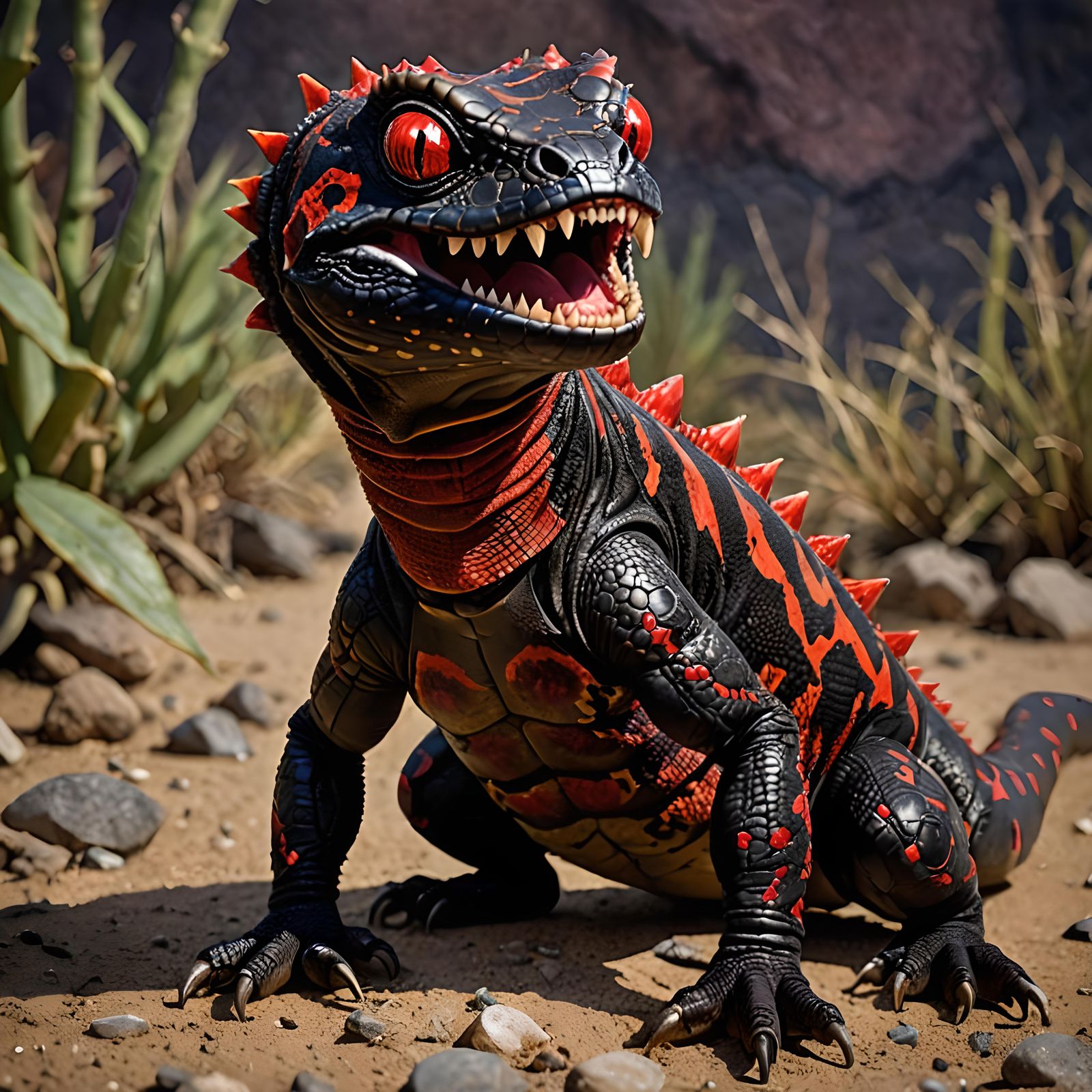 Lizard Sorceress Casting Magic Spell