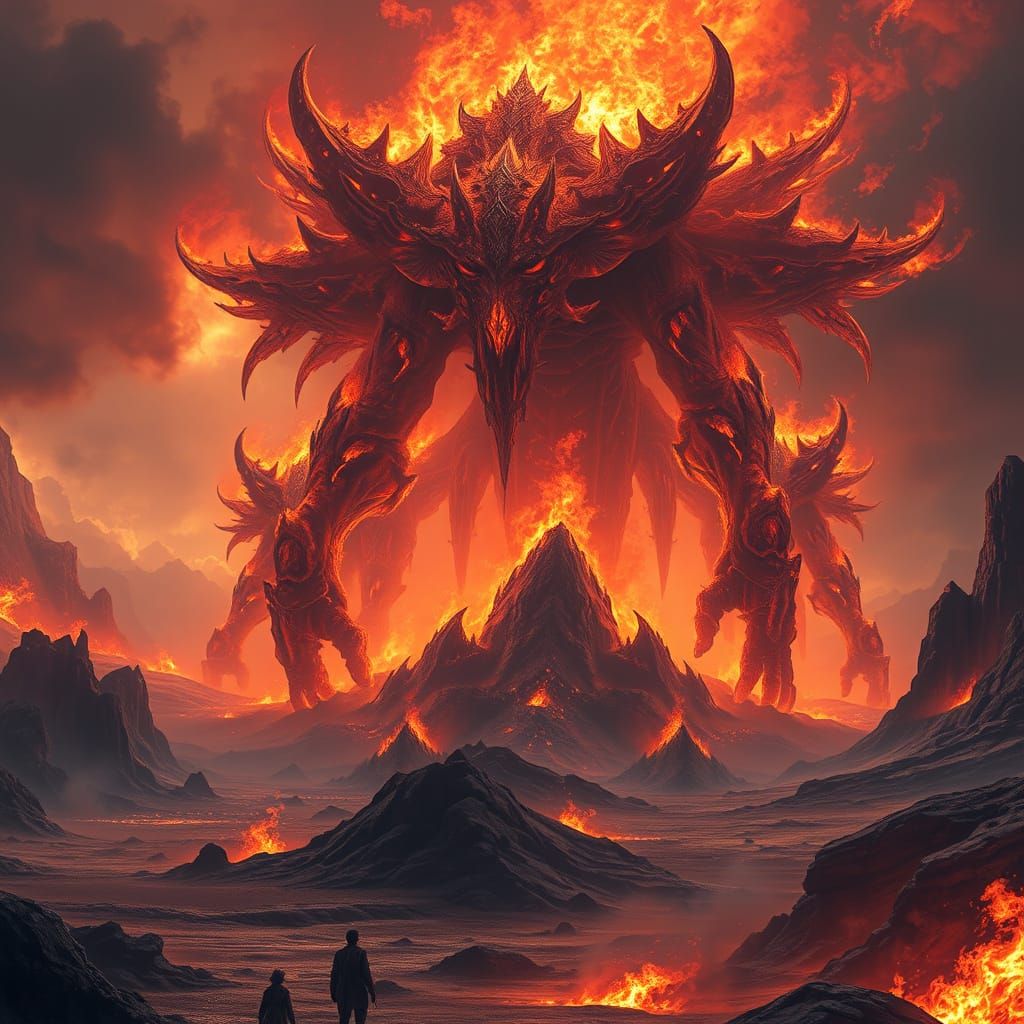 Fire Giants in Home of Worlddestroyers as Matte Painting