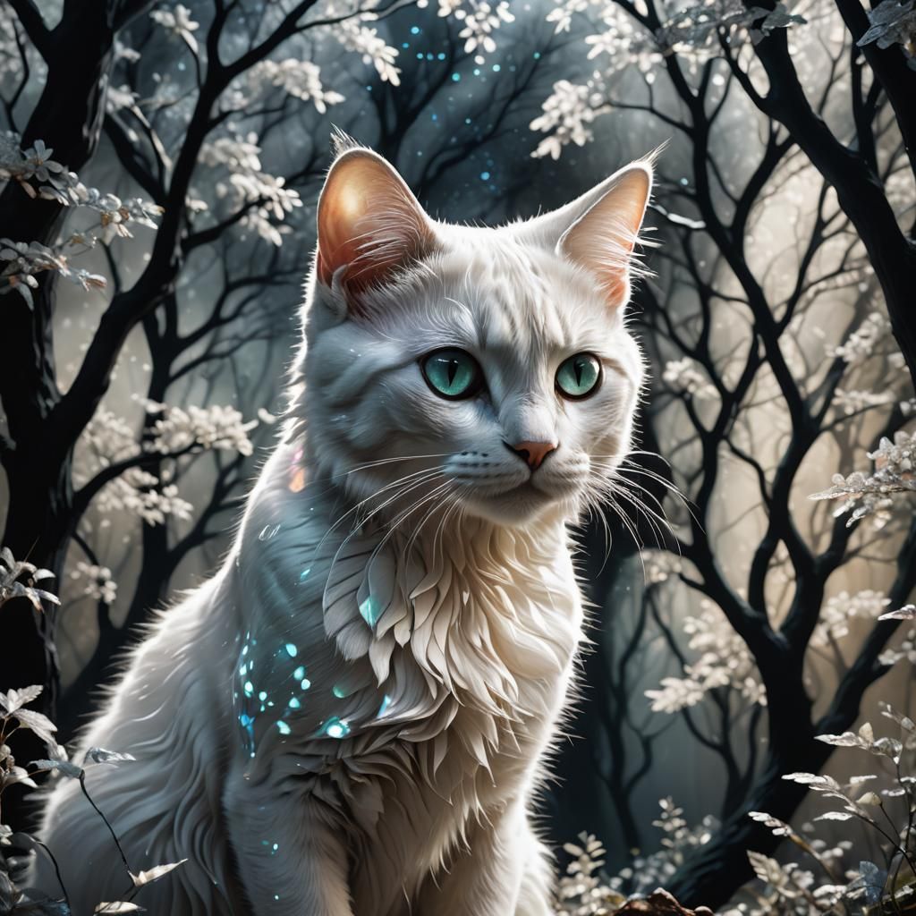 Ethereal Cat Reveals Forest World in Translucent Material