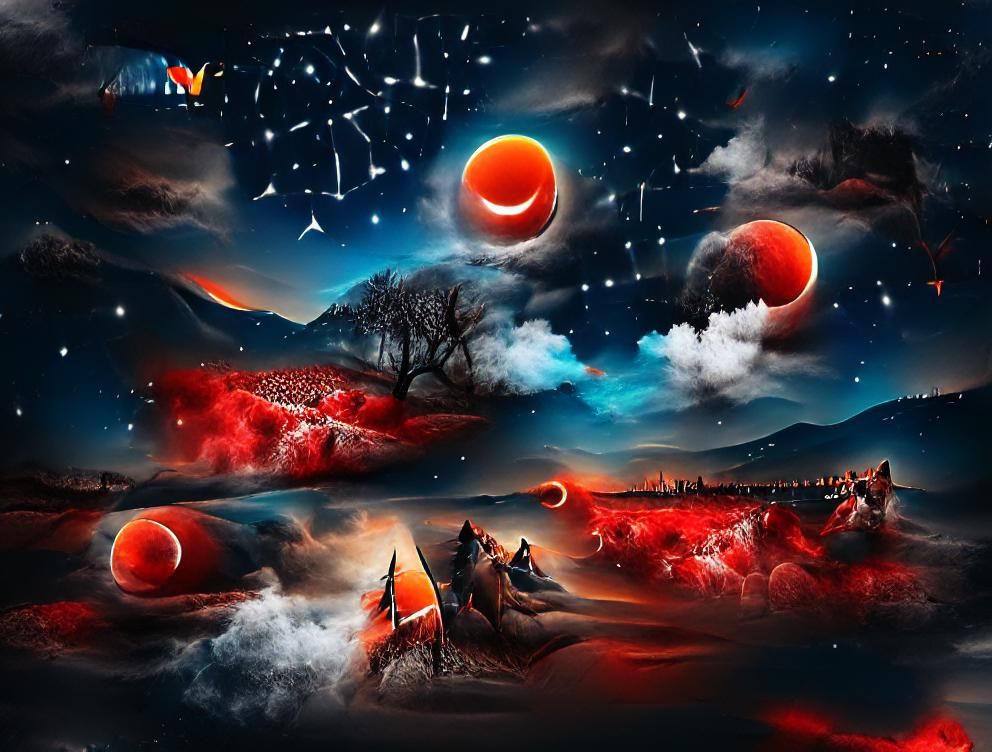 Blood Moon Fantasy Digital Illustration