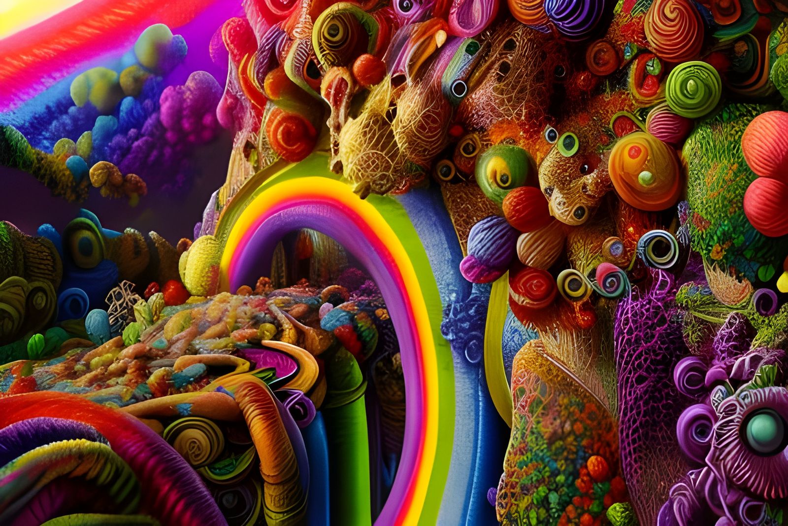 Magical Realm of Yarnia: Vibrant Digital Painting