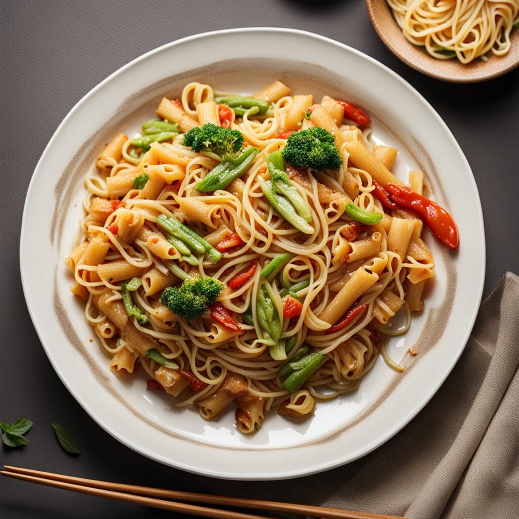 Chinese Pasta Dish: An AI Interpretation