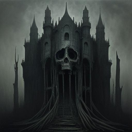 Surreal Pale Face in Flickering Candlelight