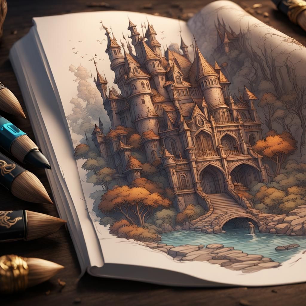 Enchanted Book Unleashes Ink Drawings in Detailed Matte Pain...