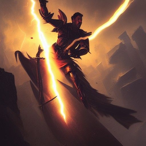 Mage's Lightning Bolt Strikes Knight