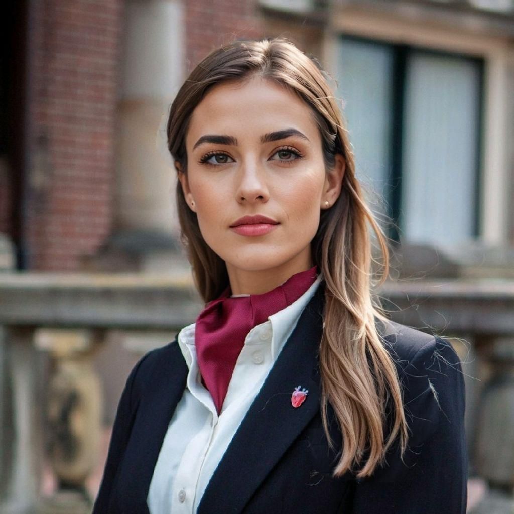 Classy Preppy Girl in Pinstripe Suit, Professional Photo