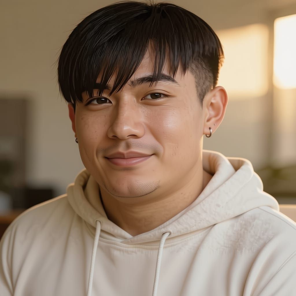 Realistic Portrait of a Young Man in Soft Light