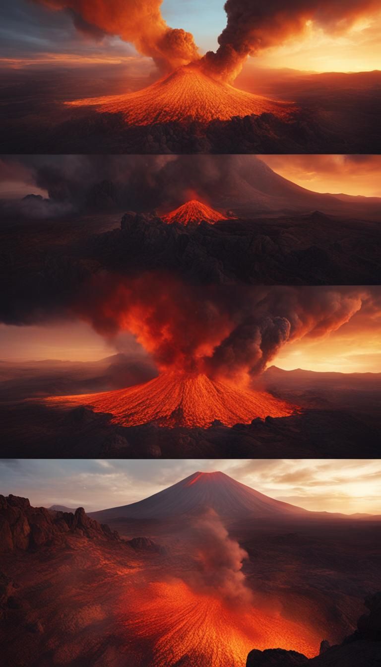 Volcanic Eruption Creates Fiery 'Boom!' in Digital Painting
