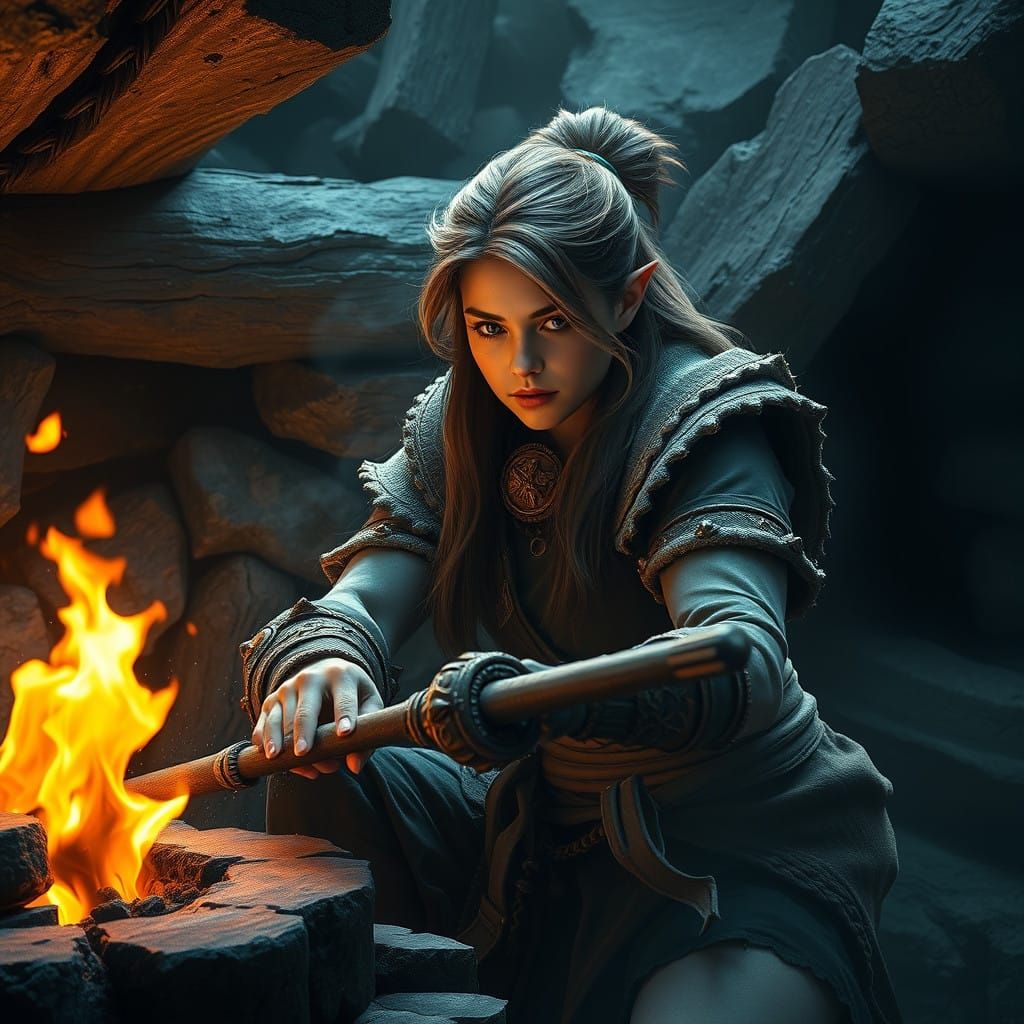 Magnificent Dwarf Blacksmith forges Fantasy Wonders