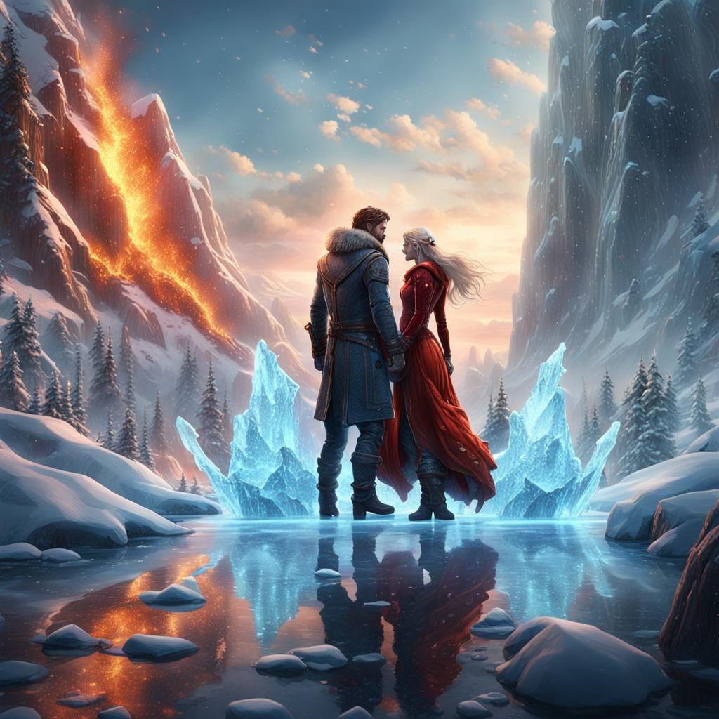 Fiery Man and Ice Woman in Love