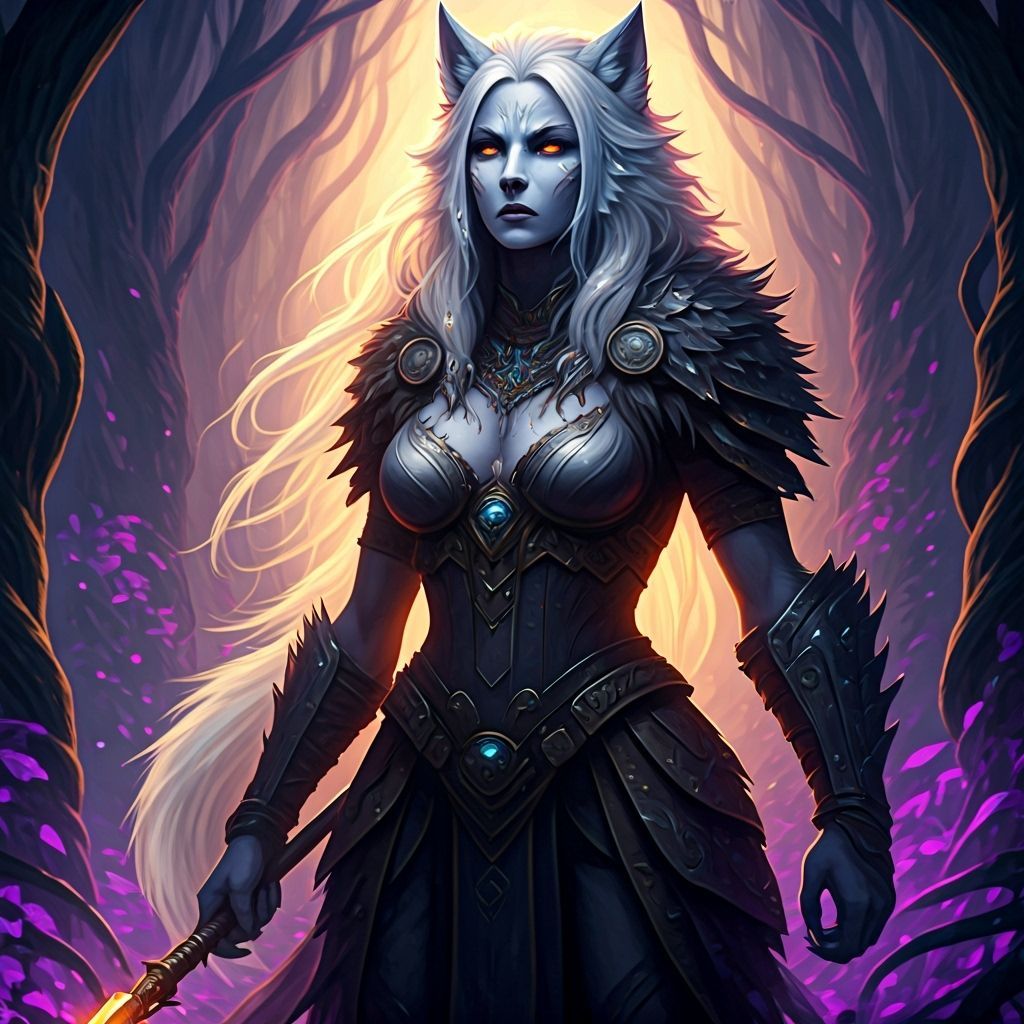 Werewolf Warrior in Holographic Forest