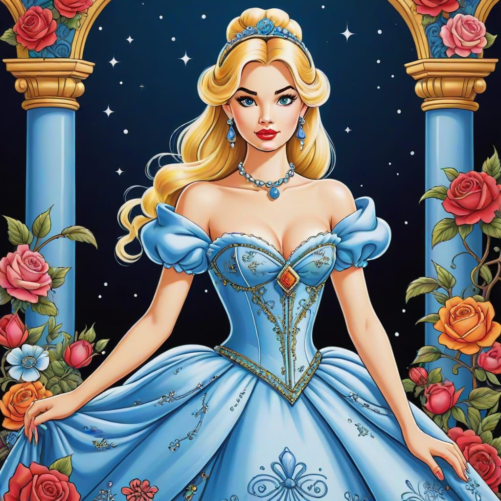 Cinderella in the Style of Ed Hardy