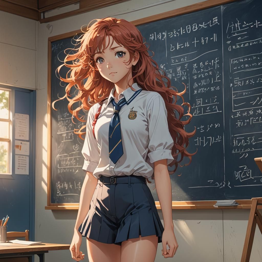 Anime Girl in School Uniform: Shinkai-Inspired Art