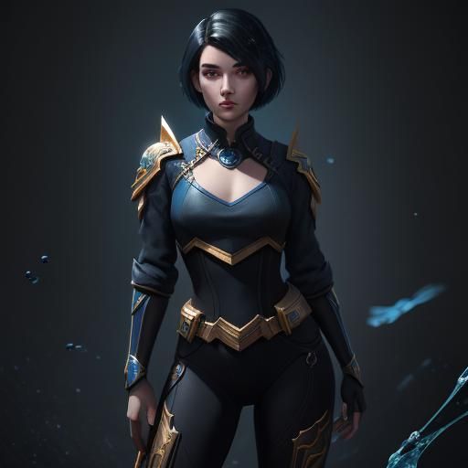 Modern Noir Female Portrait in Detailed Matte Painting