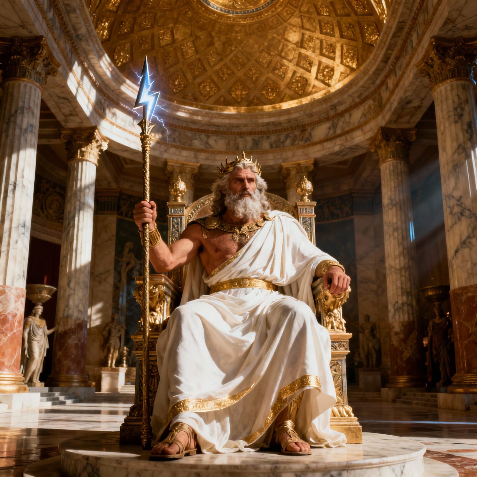 Zeus Enthroned in His Majestic Palace on Mount Olympus