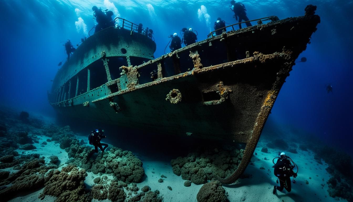 Underwater WWII Shipwreck Photography at Night