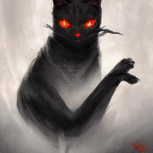 Sinister Ninja Cat by Greg Rutkowski