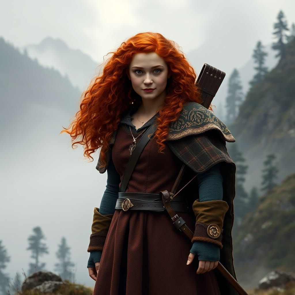 Merida in Photorealistic Highland Landscape