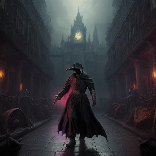 Plague Doctor in Dark Fantasy Style